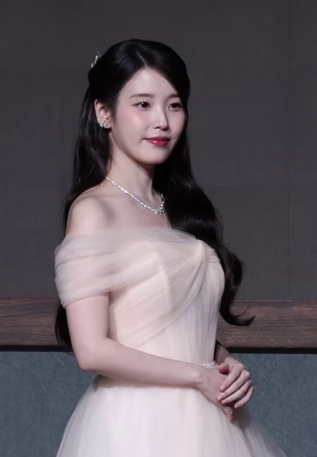 IU at the Perfect Crown press conference in April 2026